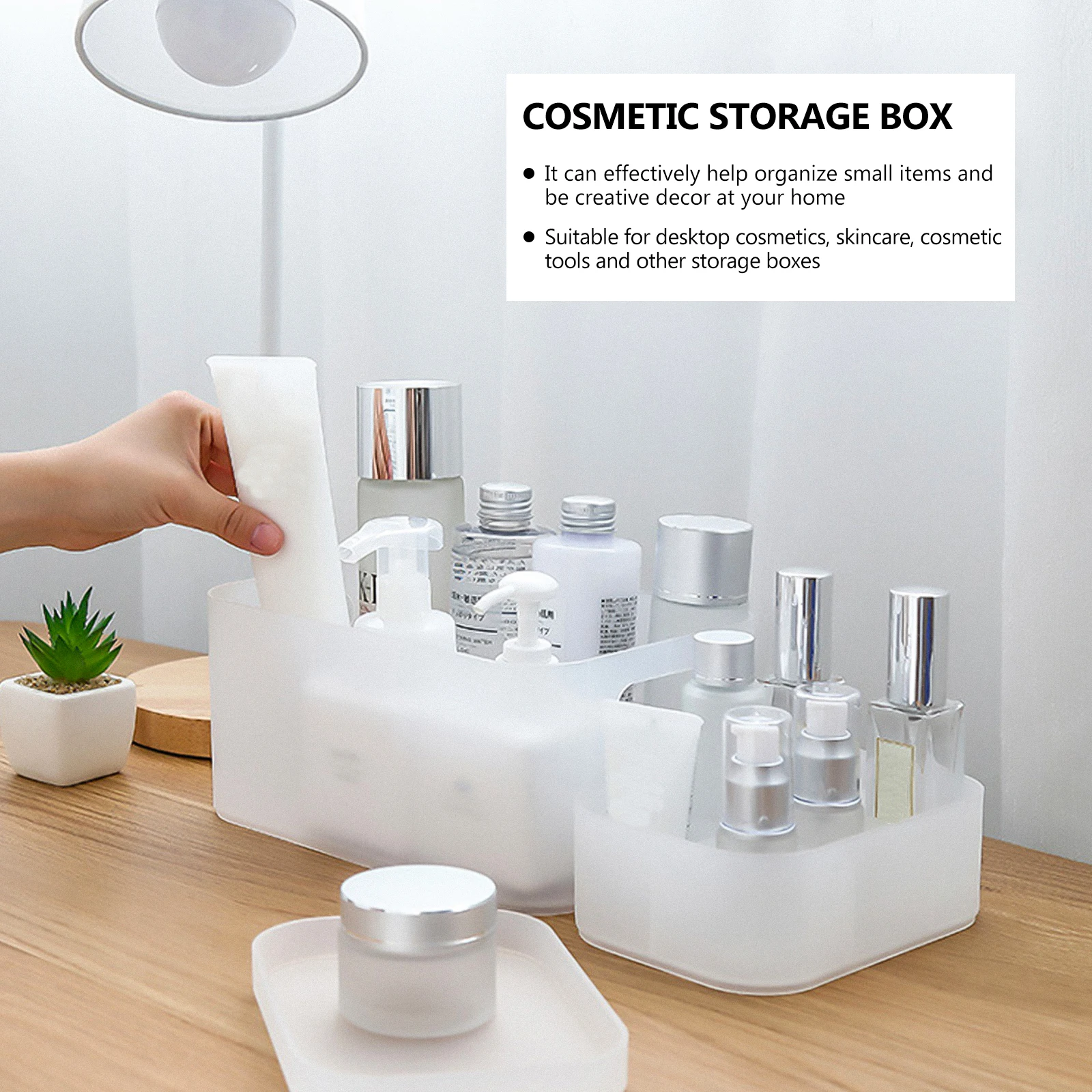 

Storage Box Small Transparent Lid Dust-proof Container Organizer Handy Desktop Case PP Material Large Capacity