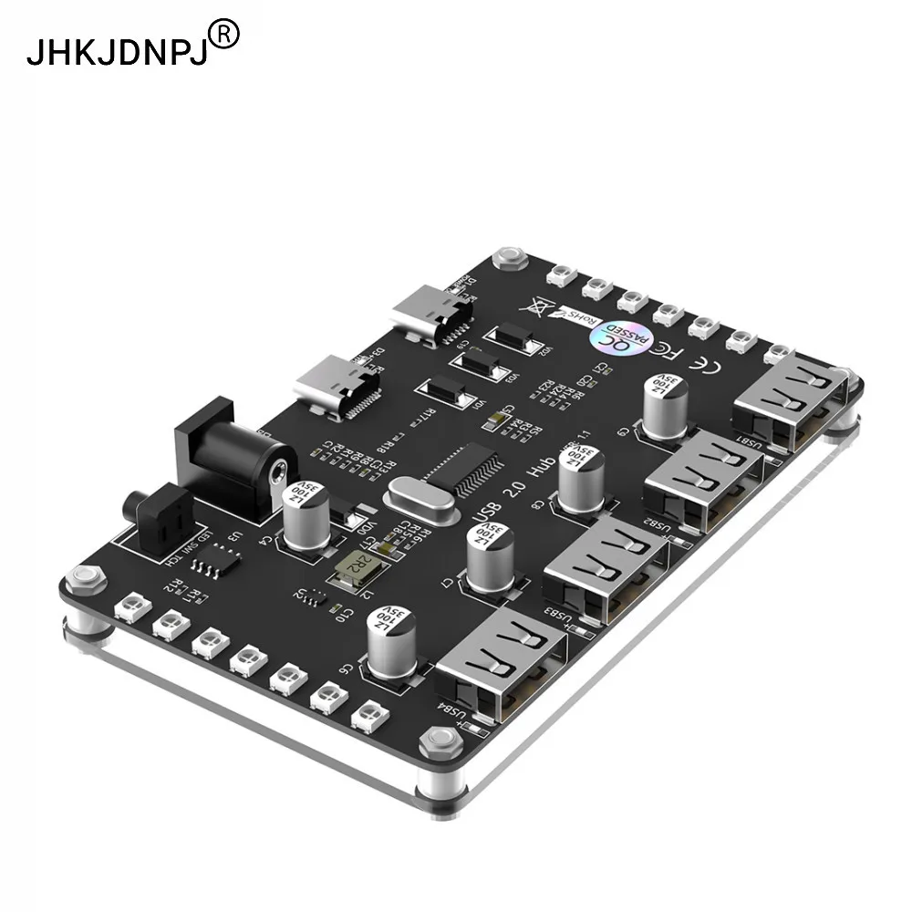 4 Port USB 2.0 Hub with 3528 colorful LED and auxiliary power for PC