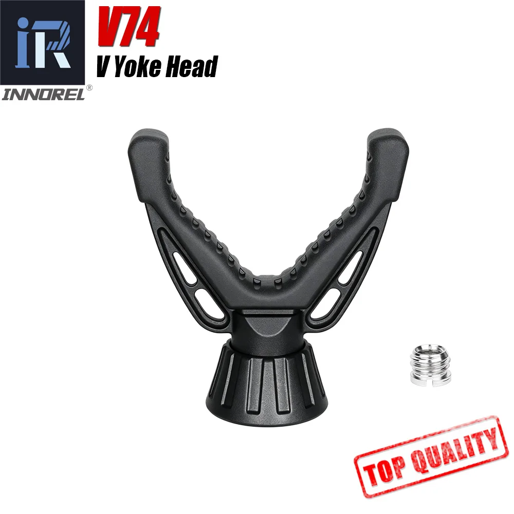 V74 V Yoke Shooting Rest Head 360° Rotating Rifle Rest Mount with 1/4 & 3/8 screw Adapter Compatible Hunting camera Tripod Stand