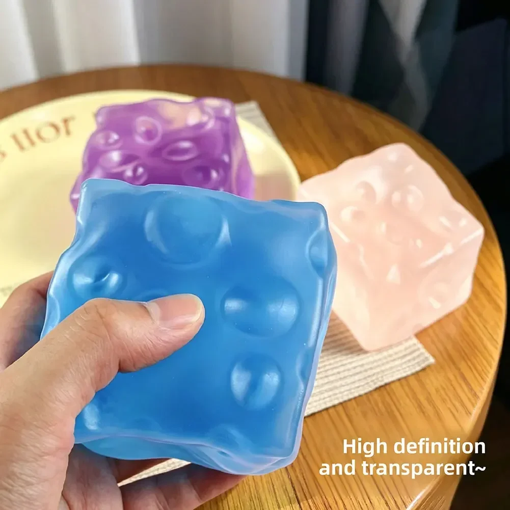 7cm Quadratisches Käse-Squishy-Spielzeug, Vaseline-Weich, Simuliert Transparent, Sensorisches Fidget TPR Anti-Stress-Entspannungsspielzeug für Erwachsene – Detail 5