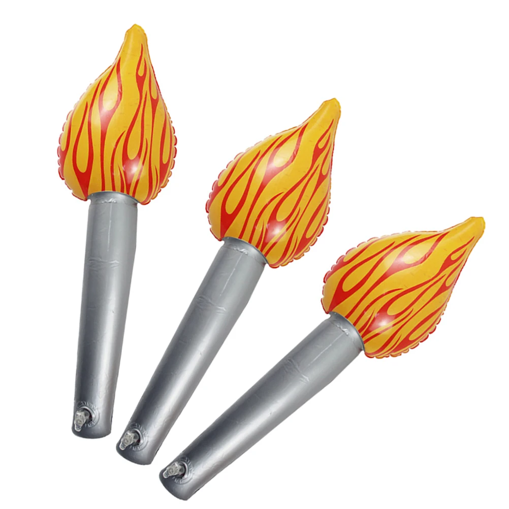 

3 Pcs Inflatable Flame Balloon Fire Decorations Party Prop Fake Firefighter Favors Campfire Pillar Flames Competition