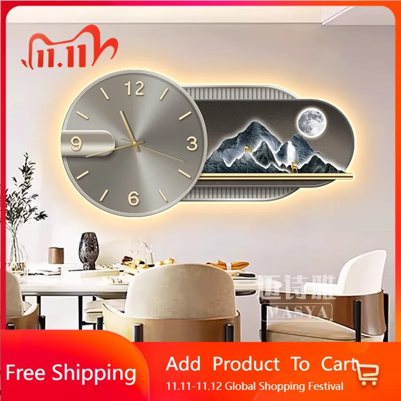 

Luxury Art Mural Wall Clocks Luxury Digital Interior Aesthetic Wall Watch Restaurant Nordic Restaurant Horloge Home Decoration