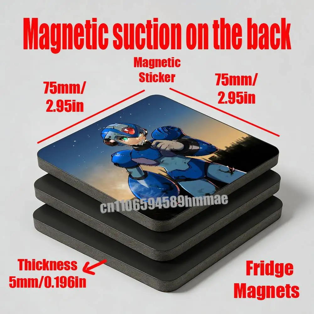 For Game M-Megaman R-Rockman Refrigerator Magnets Metal Cabinet Custom Fridge Freezer Magnetic Cards Cover