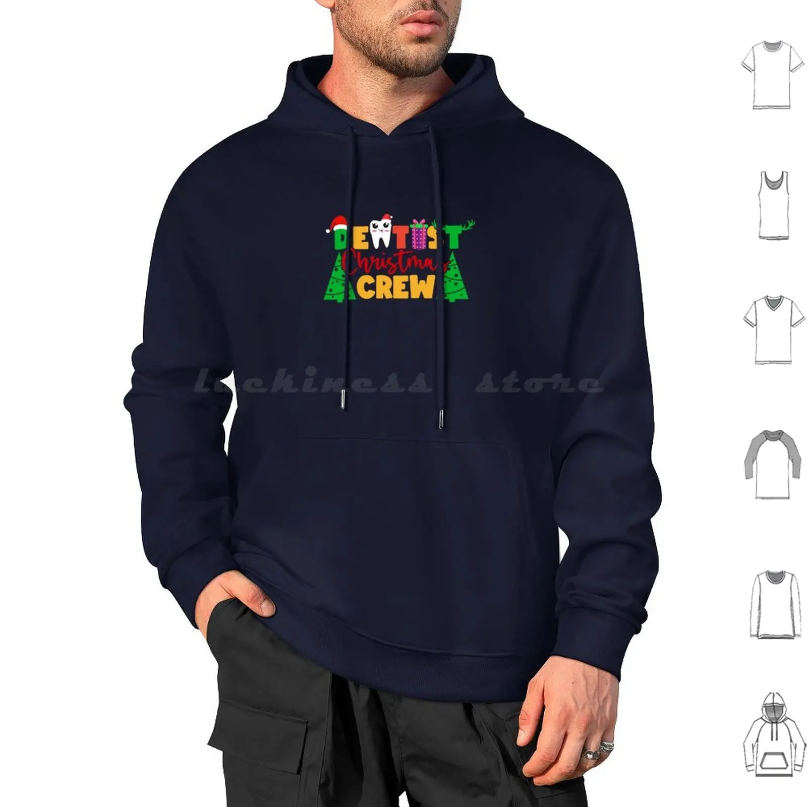 Christmas Dentist Crew Hoodies Long Sleeve Hygienist Assistant For