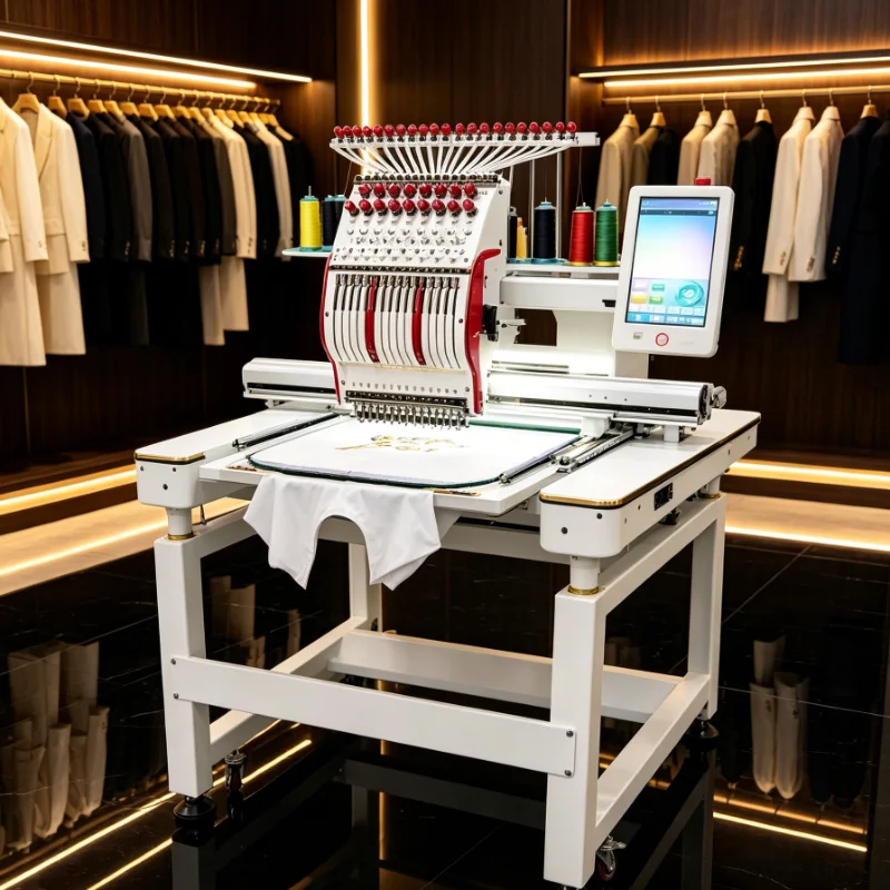 Customized Commercial Embroidery Machine High Speed Multi-Head Digital Display for T-Shirt Embroidery and Start-up Business