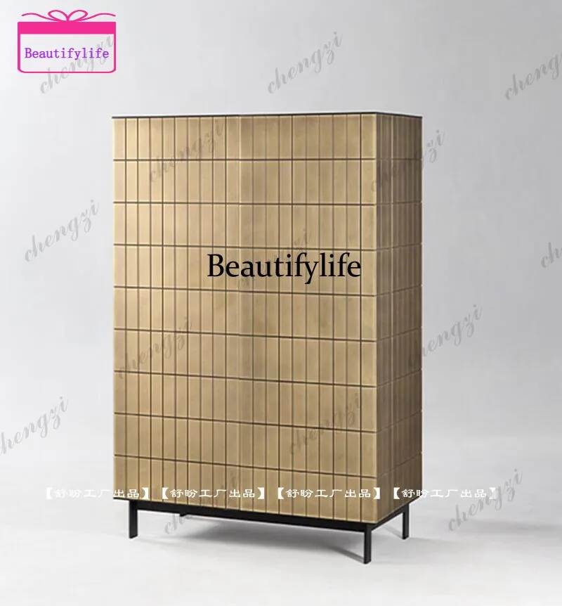 a55 Italian medieval dining side cabinet, simple modern bar cabinet designer multi-functional geometric pattern locker