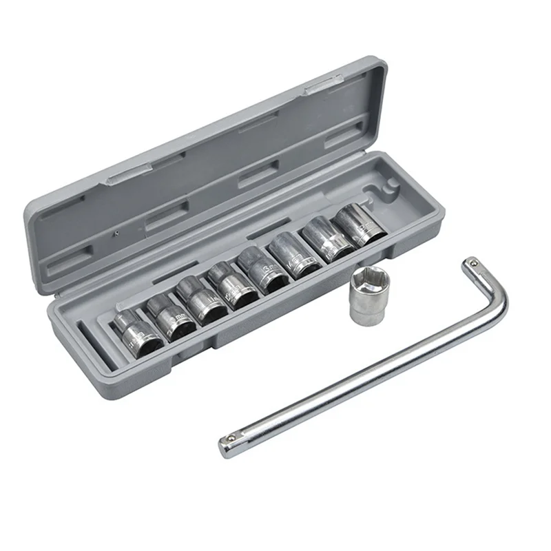 10Pcs Ratchet Tool Set Sleeve Combination Kit Multifunctional for Auto Tricycle Wheel Repair Emergency