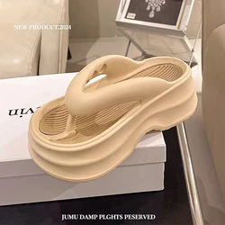 2024 Flip Flops Woman EVA Outdoor Platform Non-slip Flip Flops Simplicity Comfort Cloud Slippers Korean Beach House Shoes