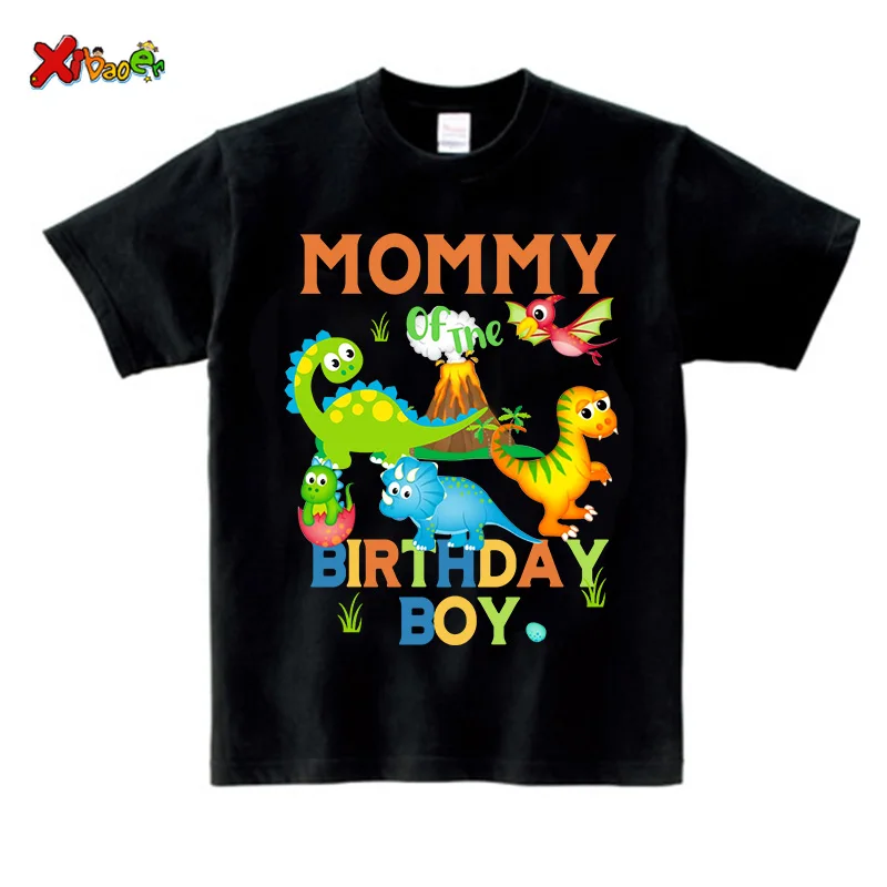 Birthday Family Dinosaur Shirts Matching Outfit Party Custom Name T-rex Tshirt Baby Onesie Gift Black Birthday Outfits for Boys