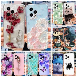 For Honor 200 Lite Case 2024 New Fashion Flower Butterfly Soft Silicone Phone Back Cover For Honor 200 Lite 5G Transparent Funda