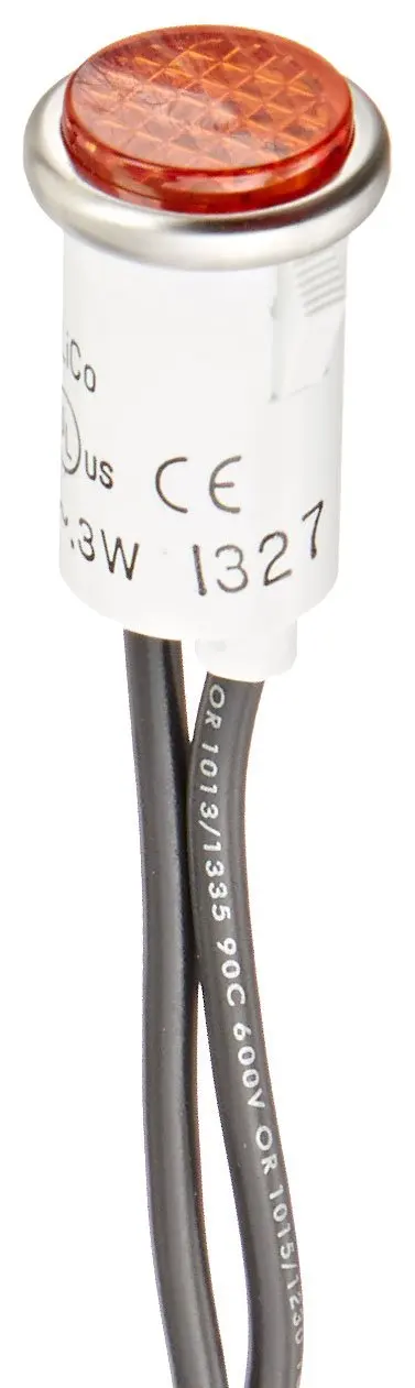 

Круглый индикаторный светильник с неразборными лампами, подходит для отверстия в панели 0,5 дюйма, янтарная линза, корпус из нержавеющей стали.