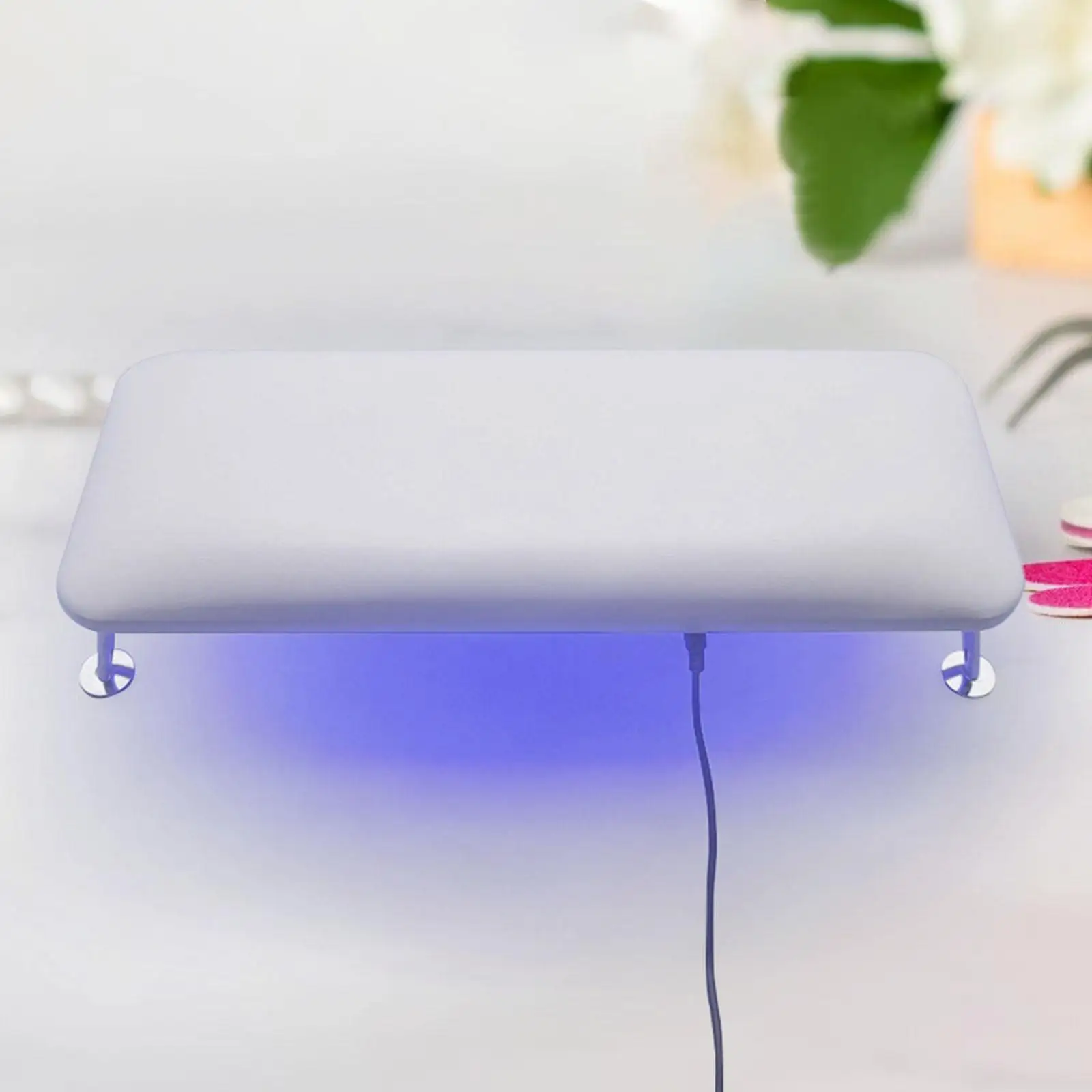 Suszarka do paznokci żelowych z podpórką pod ręce do utwardzania lakieru hybrydowego na paznokciach u rąk i nóg, do salonów kosmetycznych.