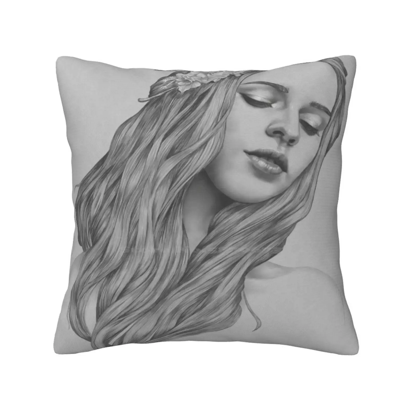 Patience Digital Illustration Of A Young Girl Pillow Cover Hug Pillowcase Digital Illustration Young Girl Portrait Stylish