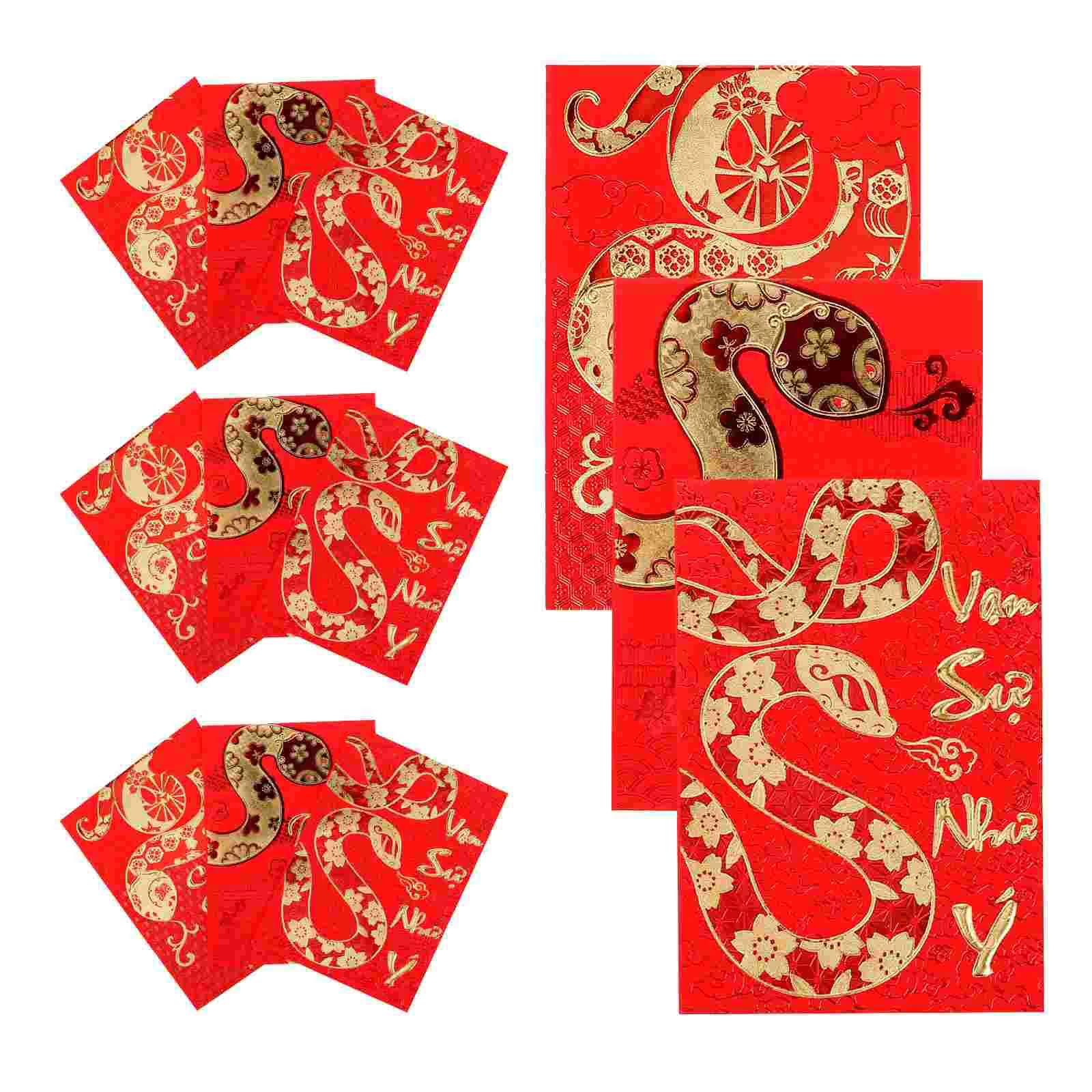 18 Pcs Year of The Snake Spring Festival Red Envelope Pockets Vietnamese New Envelopes Lucky Wedding Paper Money