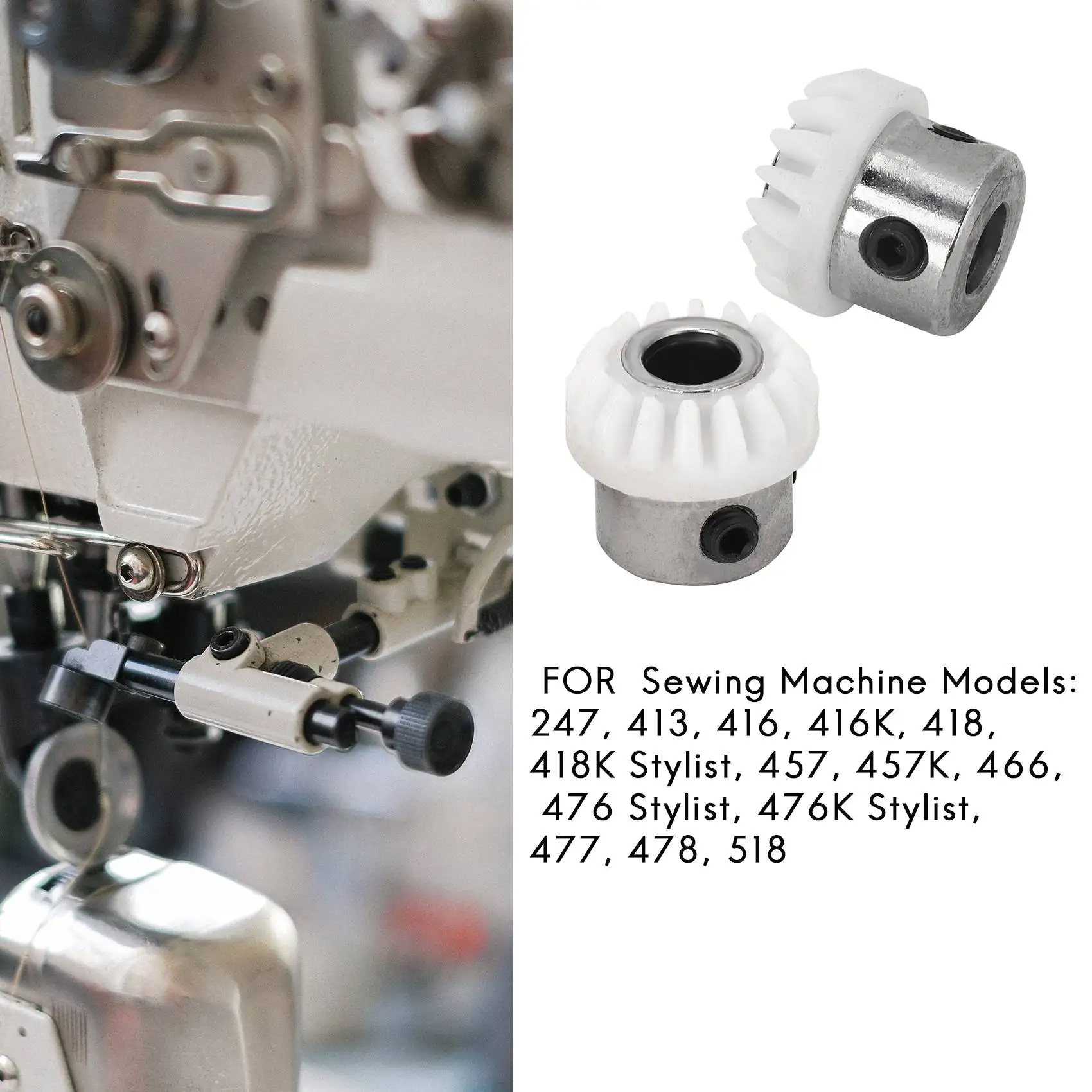 2PCS 155819 Vertical Top Shaft Gear Fit for SINGER 247 413 416 418 457 466 image 4