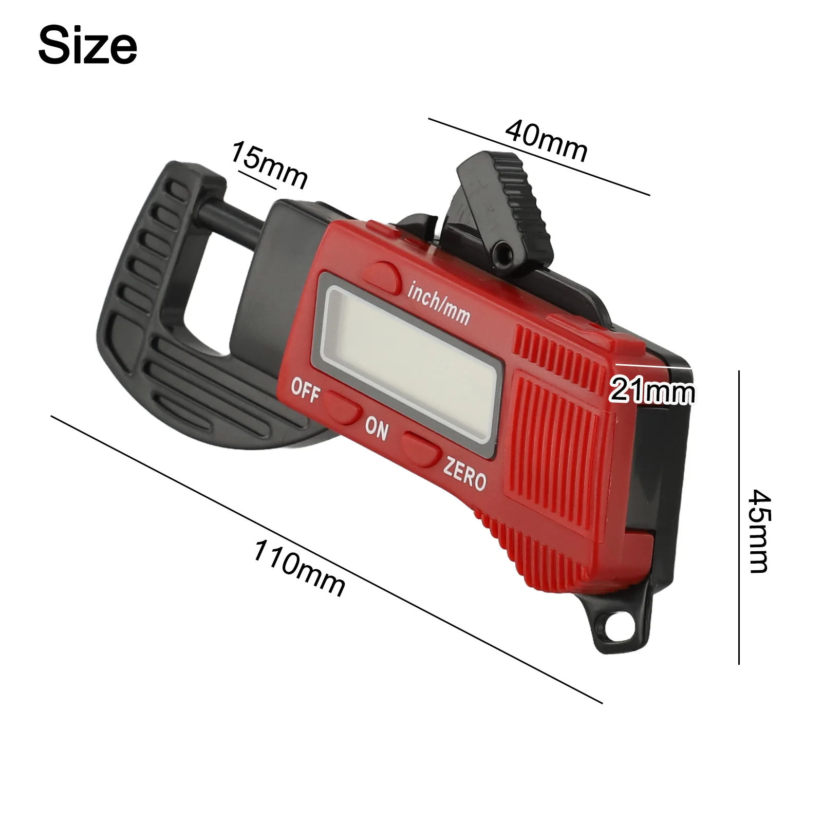 

Caliper Tester Digital Thickness Gauge Measuring Insulation Accuracy 0.1mm Battery Powered Measurement Range 0-12mm For Paper
