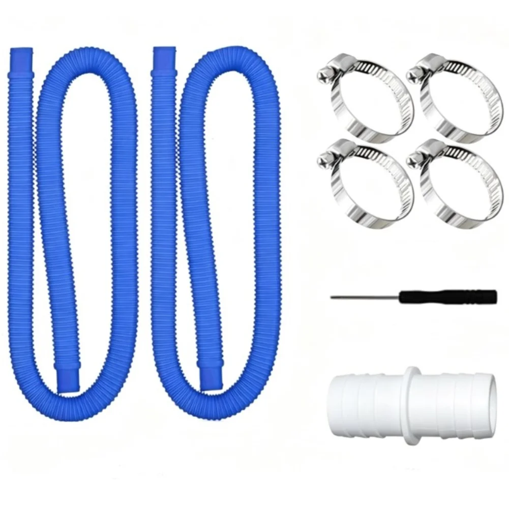 1.5m Pool Hose Pair PE Material for 300 330 530 1000 Gallon Pool Pumps Supporting Standard 32mm Inner Diameter Filtration Setup