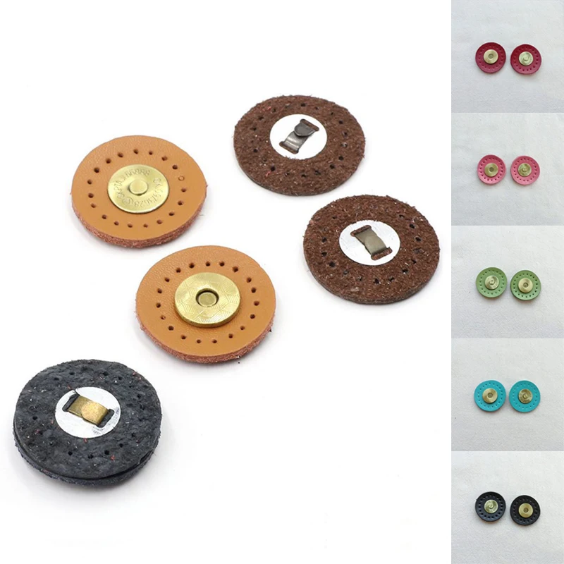 Magnetic Buckles Circle Sew-on Bag Wallet Genuine Leather Bag Snap Buttons Handmade DIY Handbag Lock Patchwork Lock Accessories