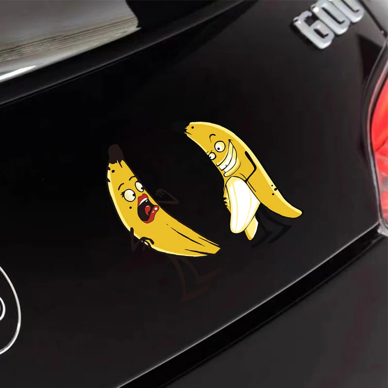 Car stickers personalised creative funny exposure crazy banana body stickers triangle window decorative stickers accessories