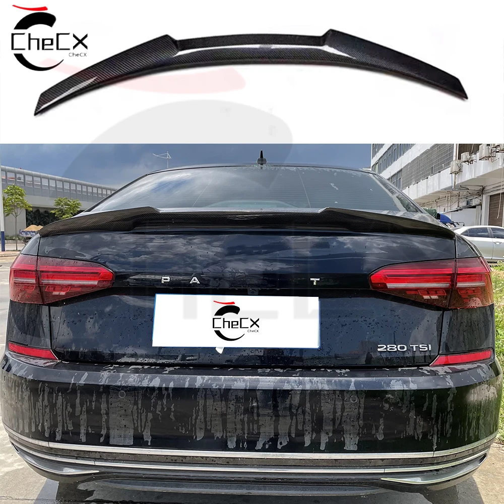 

Suitable for 2019-2024 Volkswagen Passat B8 Carbon Fiber Rear Spoiler M4 Style Trunk Lid Spoiler Tail Wing