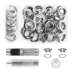 20mm Silver Eyelet and Eyelet  Die Tool Set Metal Button for DIY Leathercraft Clothing Shoe Belt Bag Grommet