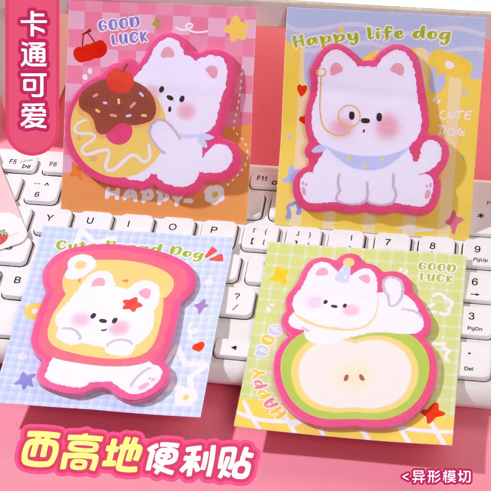 Cartoon Shaped West Highland  Note High Sticky Tear Paper Reward Student Ins Cute Message N Times Notepads Sticky Notes