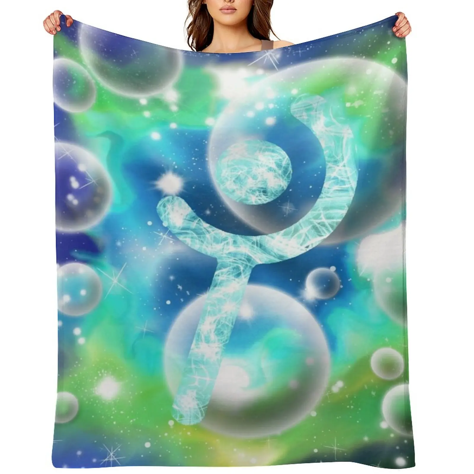 

White Mage Galaxy Throw Blanket For Sofa Thin Furrys Loose Decoratives Blankets