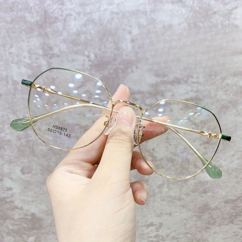 2D Flache Koreanische Trendige Anti-Blaulicht-Brille für Frauen, Kombinierbar mit Augenschutz-Flachrahmen-Brillen