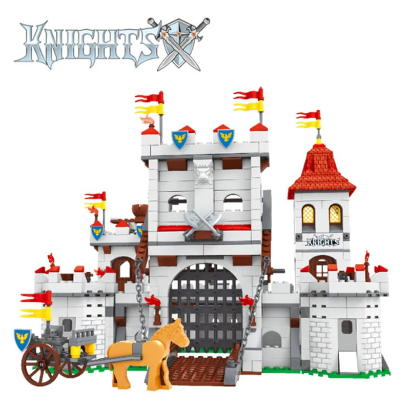 Medieval Knights Castle Siege Royal Tower Bricks Horse Princess Kingdoms Military Sets Building Blocks Toys Birthday Gifts