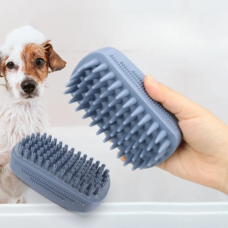 Cepillo baño silicona autolimpiante para perros y gatos de 3 cabezas - imagen 4