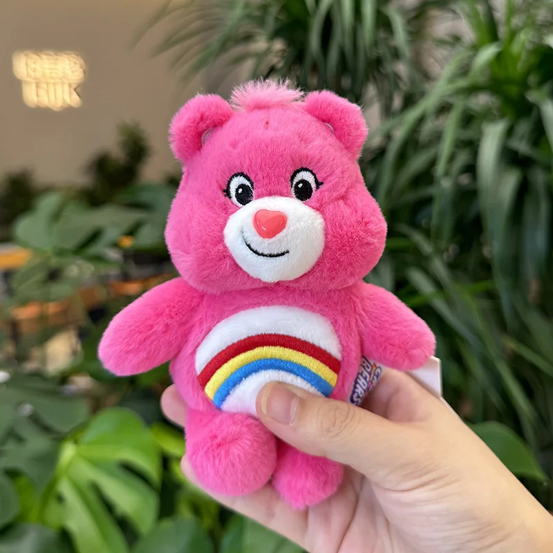 Original MINISO Rainbow Bear Keychain 6styles Plush Doll Cute Care Bear Stuffed Toys Backpack Pendant Decoration Children Gifts