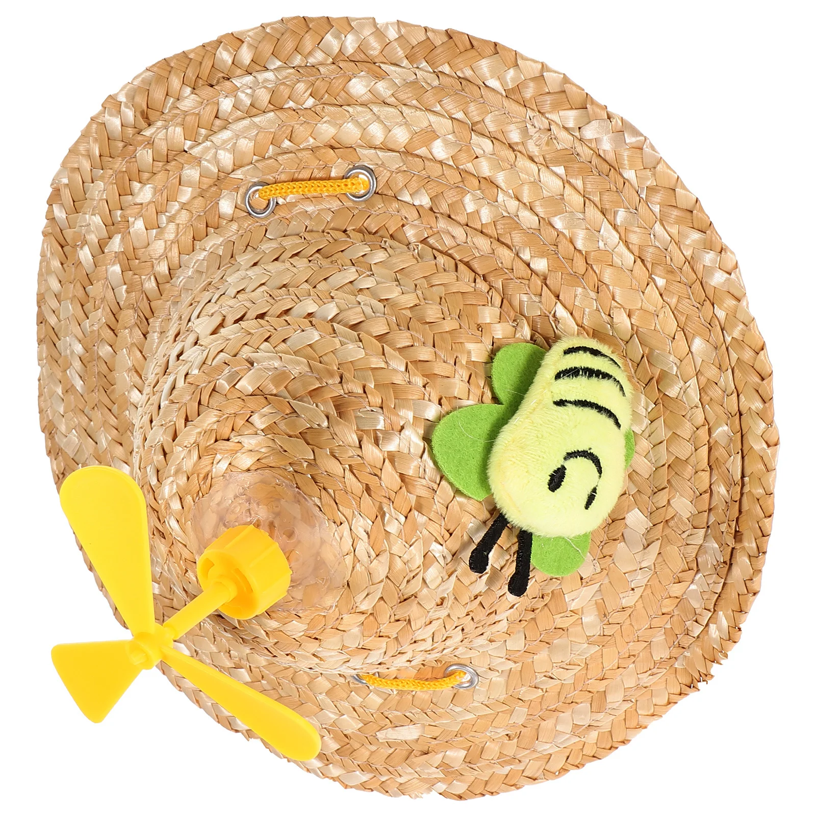 

1Pcs Pet Straw Hat Woven Breathable Design Photo Prop Straw Cap for Cats Adorable Outdoor Sun Blocking Supplies
