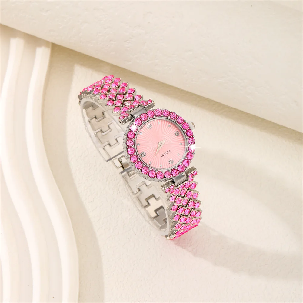 2025 New Women's Watch Diamond Dial Watch Best-Selling Products Luxury Brand Watch Bracelet Set Diamond Steel Strap