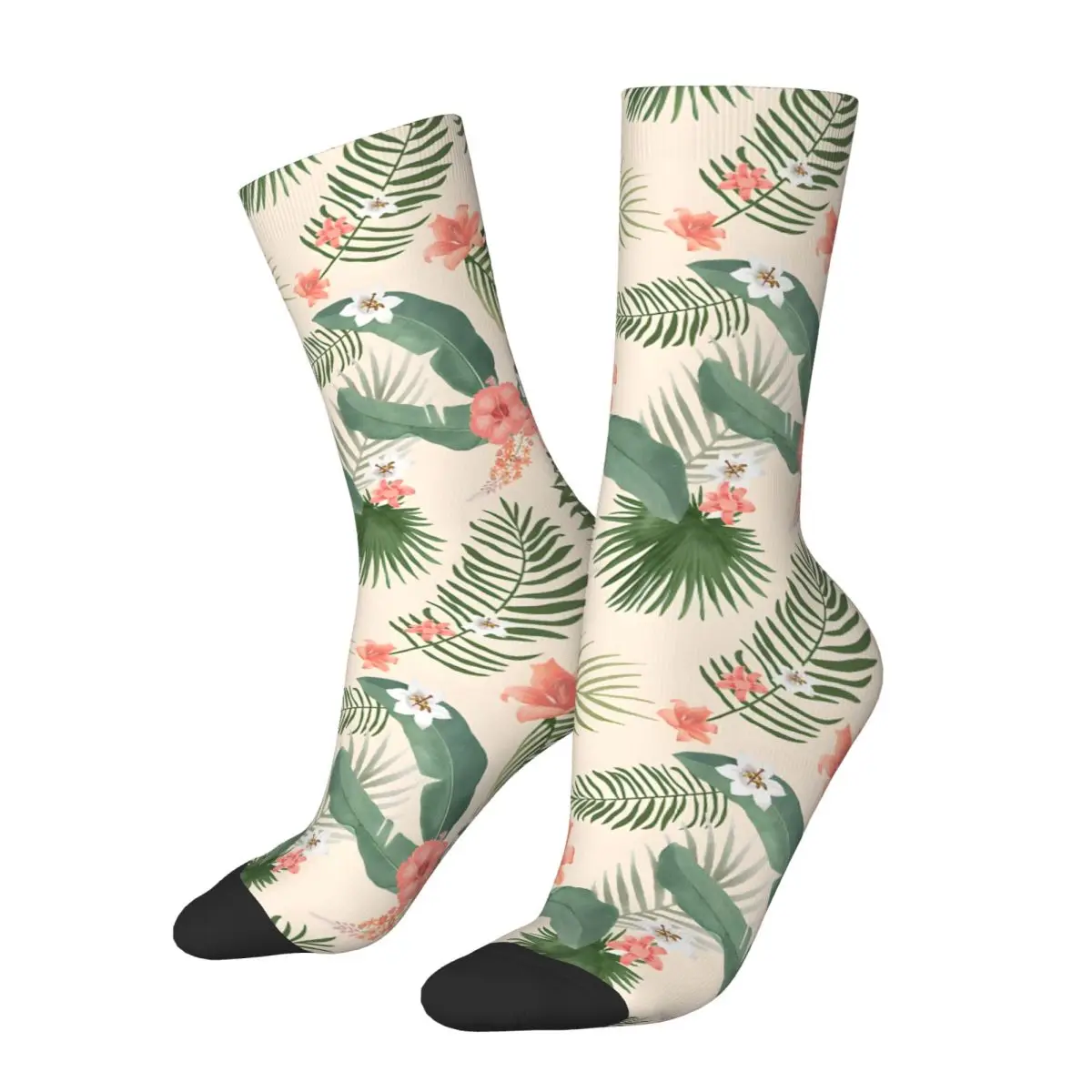 Tropical Paradise Hawaiian Flowers Kawaii Socks Sports Cartoon Pattern Socks