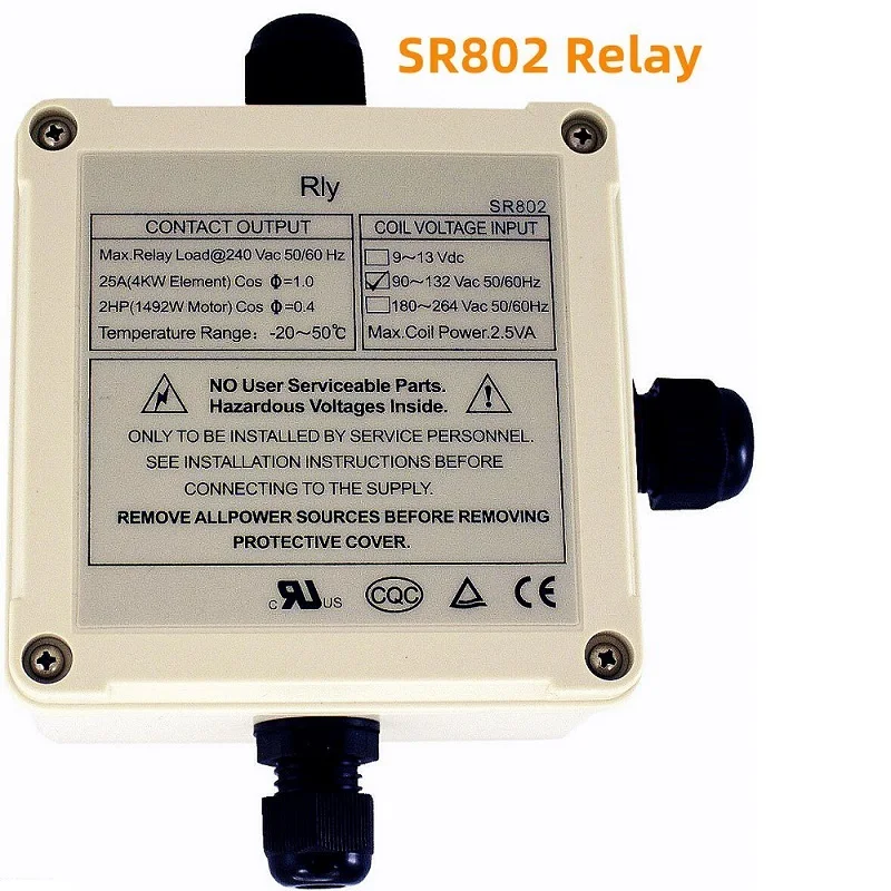 SR802 110v 220V High Power Relay 25 Amp For 4000 Watts Solar Water Heater Heating Element