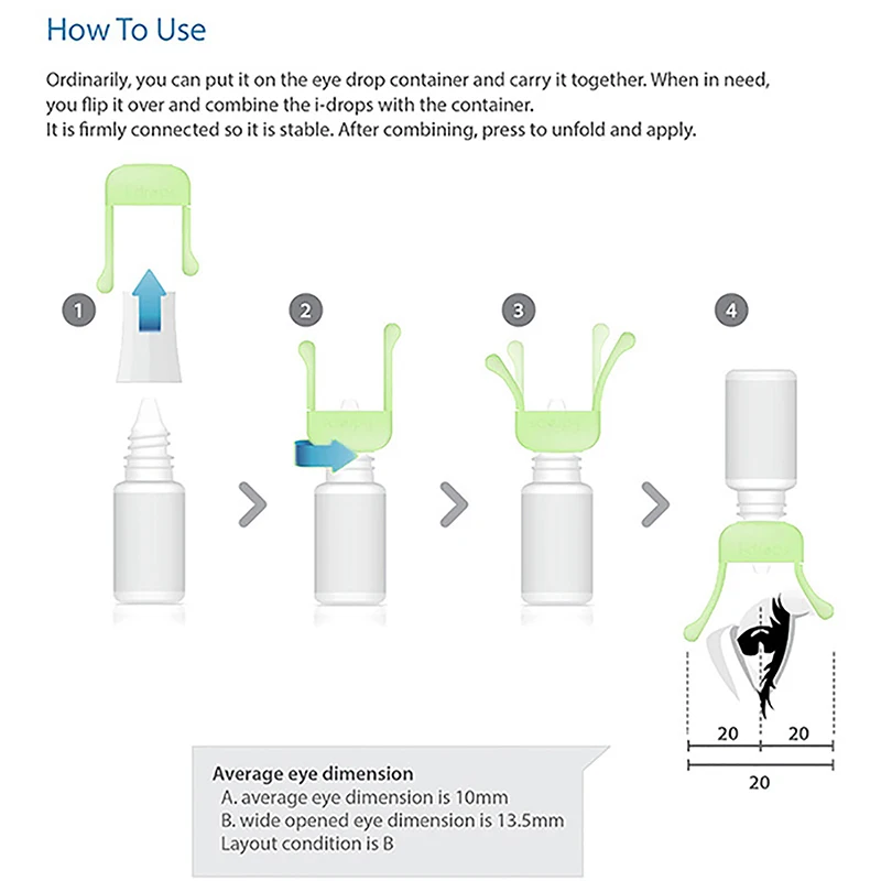 

Professional Silicone Eye Drop Bottle Helper Eyedrops Holder Drop Clear Eye Redness Fatigue Relief Eyestrain