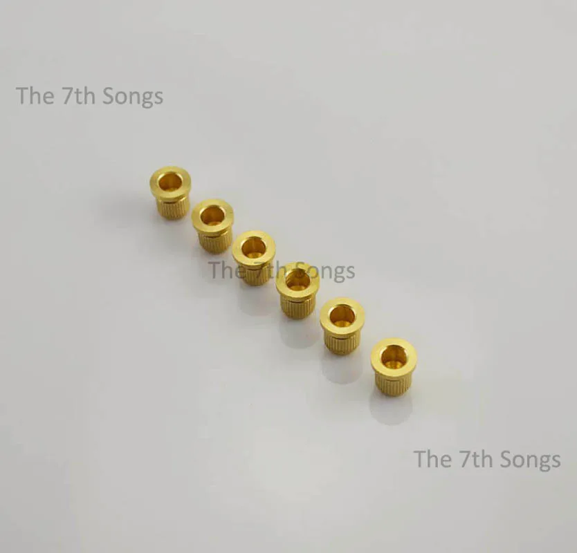 6 pcs Brass / Steel String Ferrules Through Body String Bushings Set for TL Electric Guitar