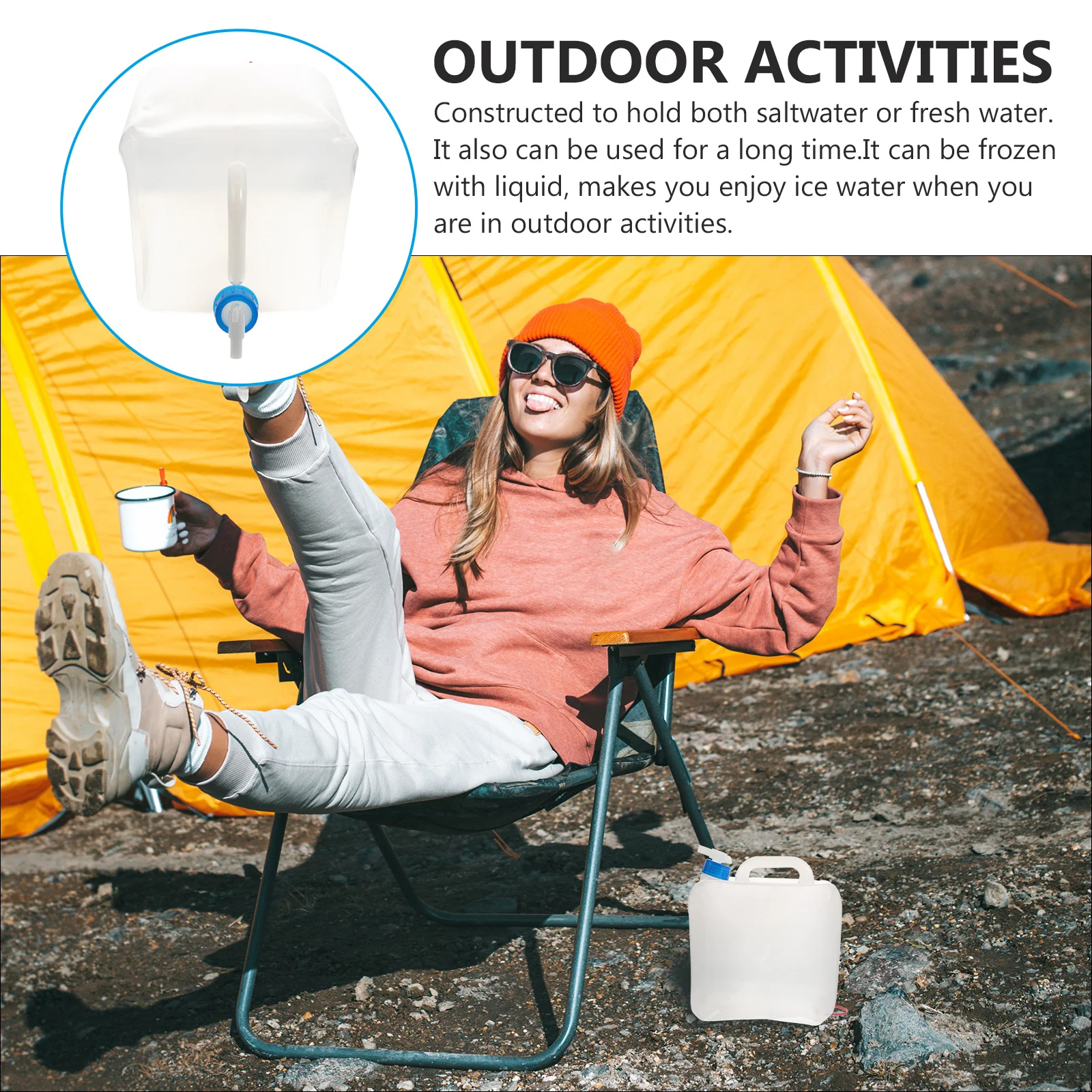 

Outdoor Water Bag Large Capacity Space-Saving Flattened Design for Camping Hiking Travel Freezing Friendly Water Bag