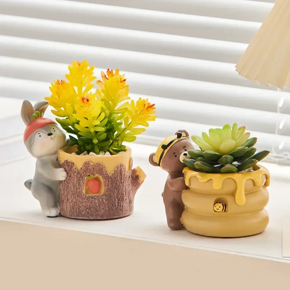 

cute simulation pot Cartoon Flower Pot Decorative Flower Pots Room Decor Succulent Plant Pot Tabletop Flowerpot Home Decor