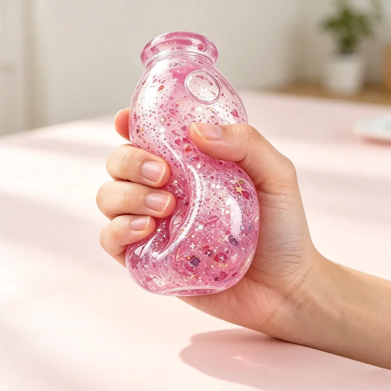 3D Floating Bottle Maltose Stress Relief Stress Ball with Glitter Cartoon Colorful Body Pressure Release Sensory Toy Game Gifts