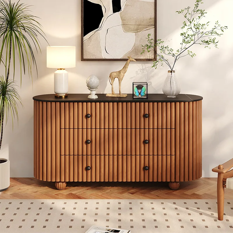 French antique six-chest cabinet household bedroom drawer locker light luxury retro living room rock slab decorative secret cabi