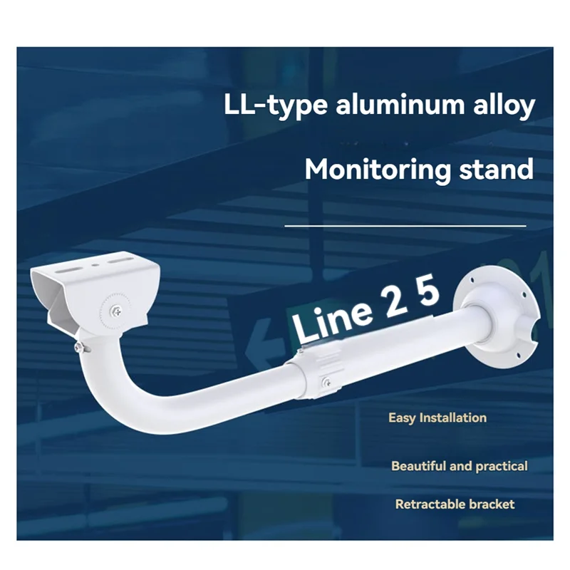 B04C-Surveillance Camera Telescopic Bracket L-Shaped, Adjustable 30-60Cm Ideal For Outdoor Security Equipment