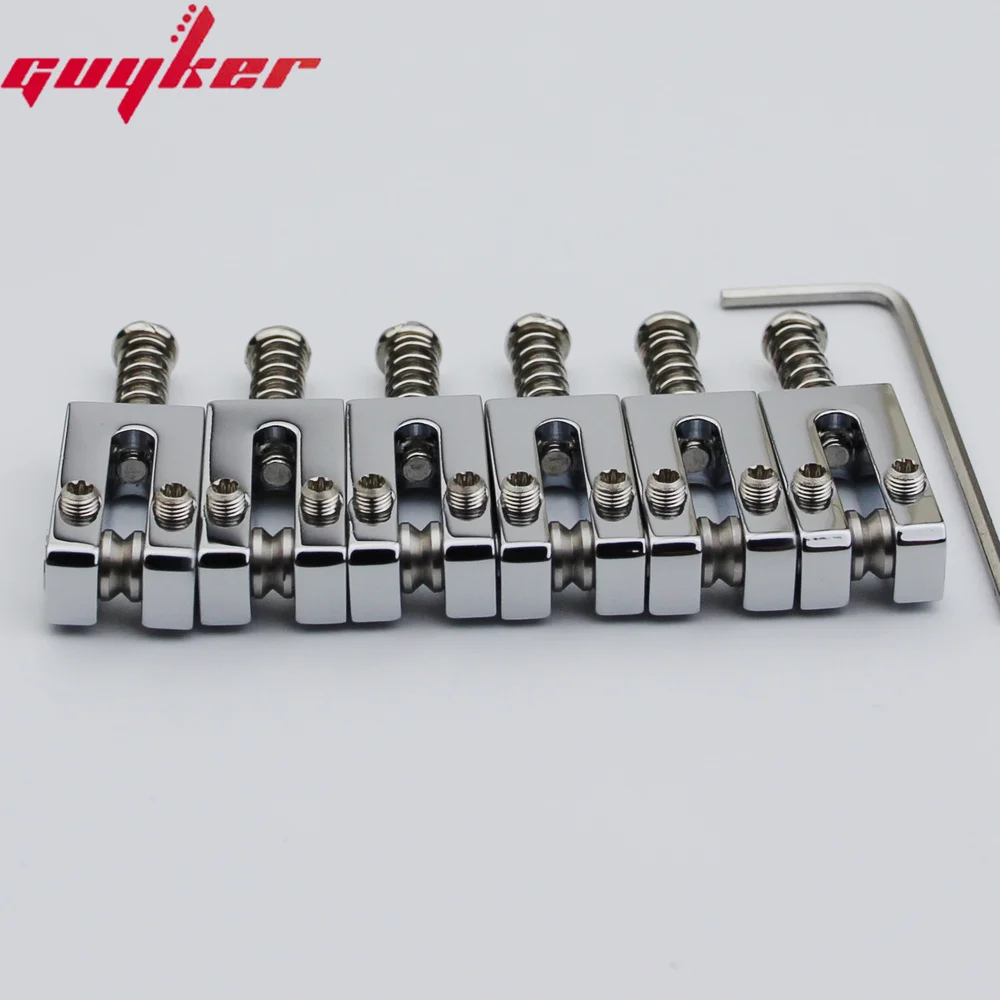 1 Set 10.5MM/10.8MM Stainless Steel Roller Brass Saddle Electric Guitar Tremolo Bridge Saddles For ST Guitar