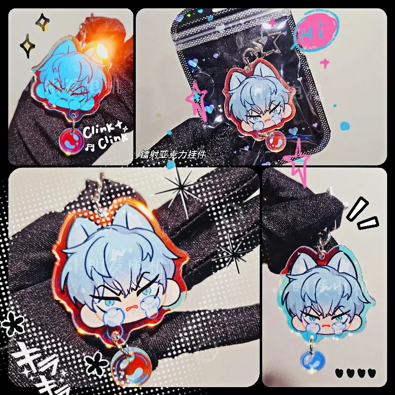 Anime Alien Stage Till Ivan Mizi Sua Cosplay Cartoon Laser Pendant Mascot Keychain Ornament Card Collection Ambitus Xmas Gift