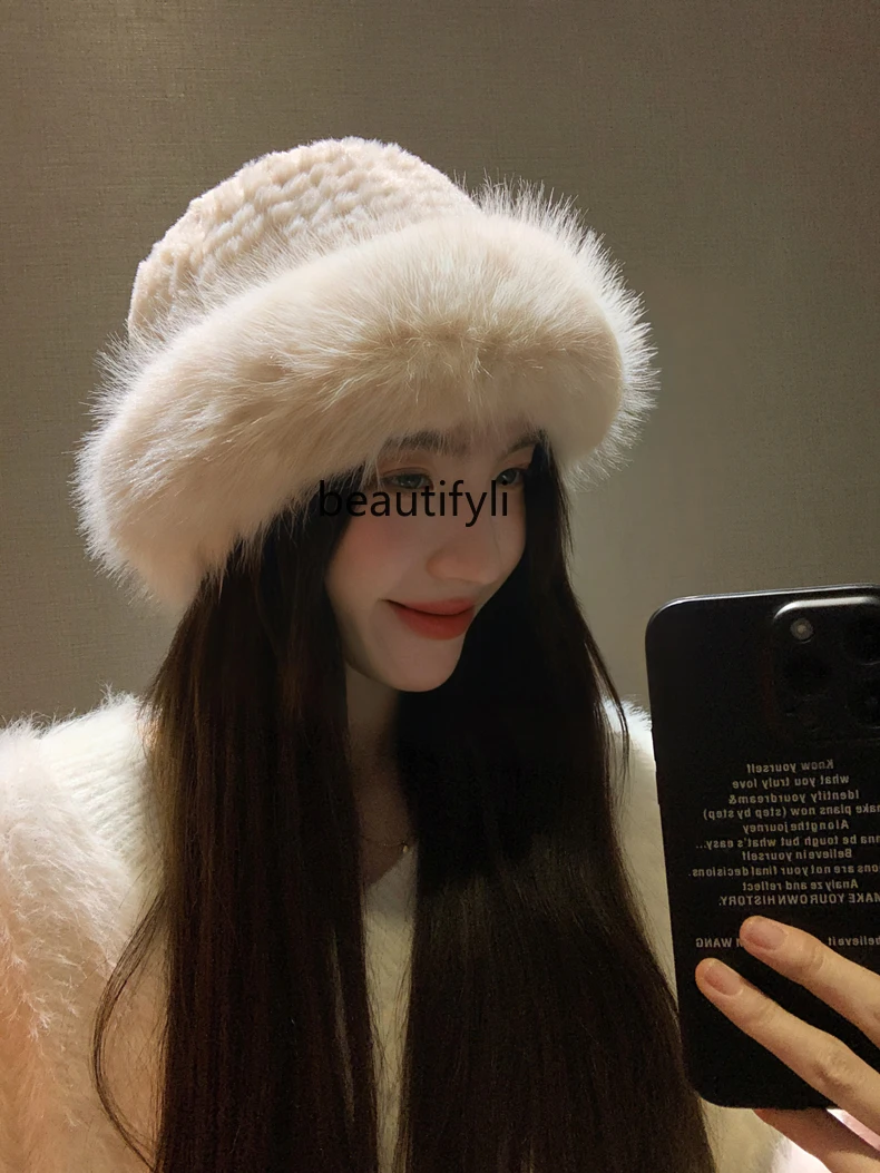 Winter Korean Style Face-Looking Small Extra Thick Warm Fisherman Hat Big Head Circumference Cold-Proof Hat Tide