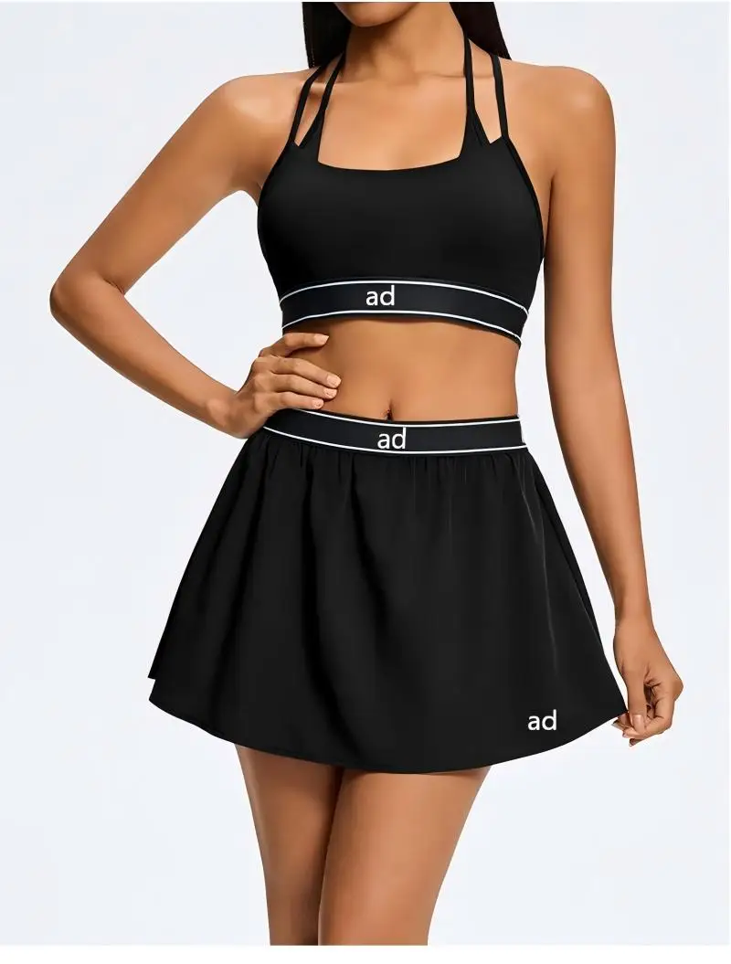 2026 summer new yoga anti glare leggings, high waisted tennis casual A-line skirt, slimming and slimming sports pants