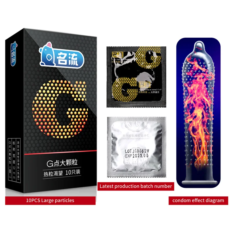 PERSONAGE G spot Condoms Big Particle Stimulation Mingliu Penis Sleeve Delay Ejaculation Condones Contraception Men 50pcs/set