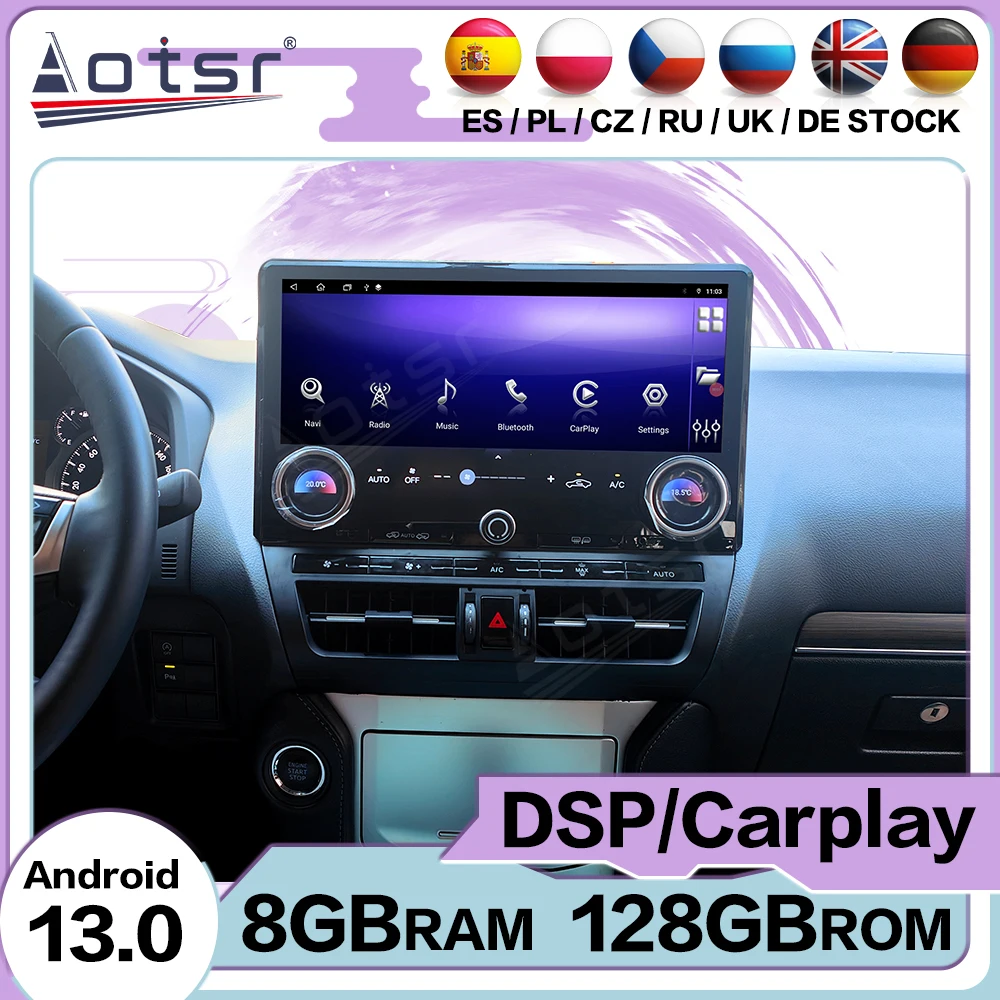 Android Carplay Car Radio Stereo For Toyota Prado Upgrade For Lexus GX550 2010~2022 GPS Navi Automotive Multimedia Head Unit