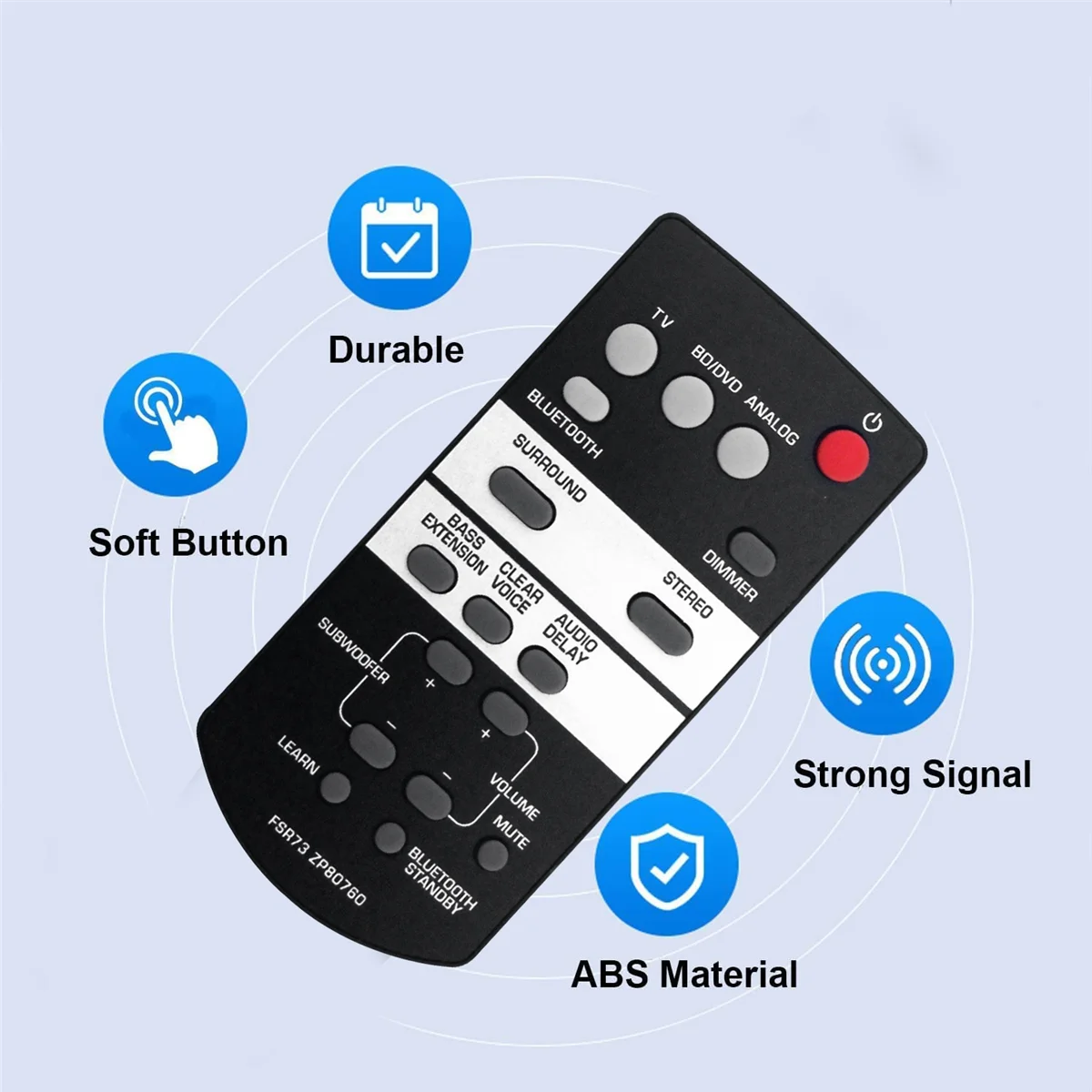 A57G-FSR73 ZP80760 Replace Remote for Yamaha Sound Bar ATS-1050 ATS-1050-R YAS-105 ATS-1050BL SRT-700 ATS1050 ATS1050R YAS105