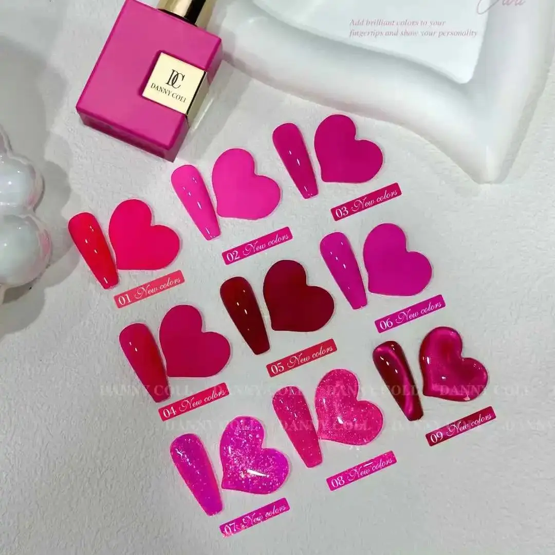 DannyColl-Juego de esmalte de Gel Floyd Rose Color, 9 colores, barnices UV LED, esmalte de Gel rojo, rosa, semitransparente, autonivelante, 15ML